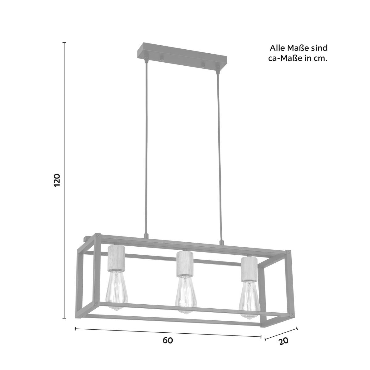 LAMPA WISZĄCA ISGARD - kolor naturalny/czarny, Modern, metal/drewno (60/20/120cm) - Bessagi Home