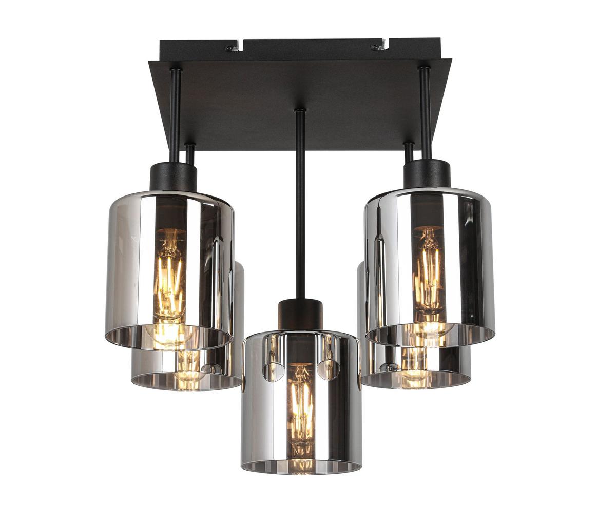 LAMPA SUFITOWA ELIA *SBN* - czarny, Design, metal/szkło (36/36/40cm) - Novel