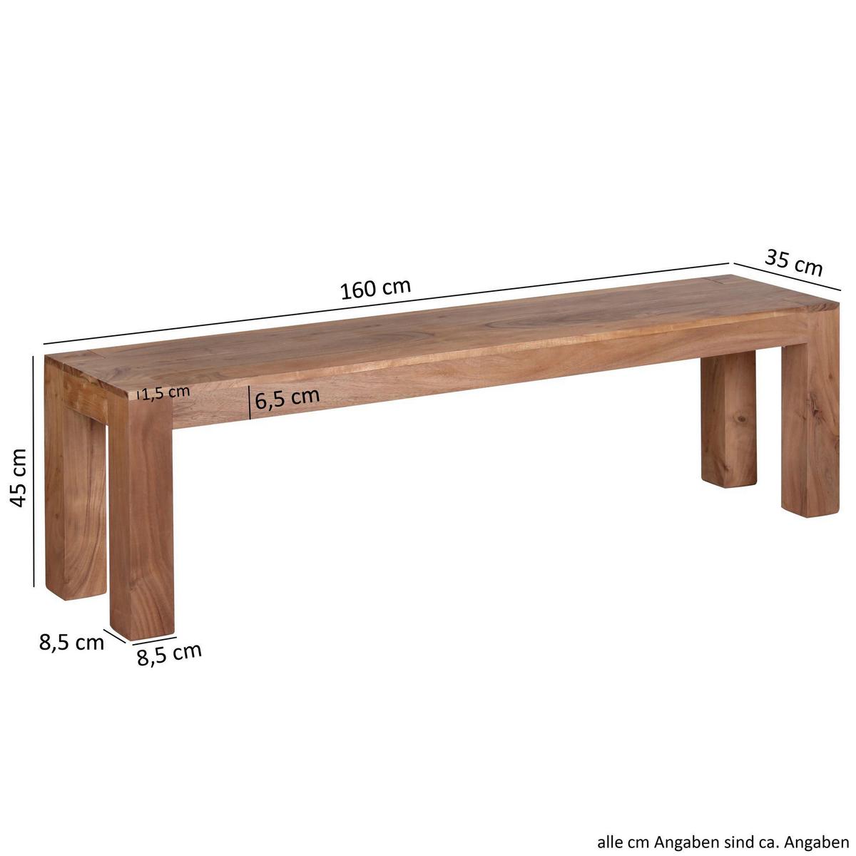 Klop Mumbai - barve akacije, Moderno, les (160/45/35cm) - MID.YOU