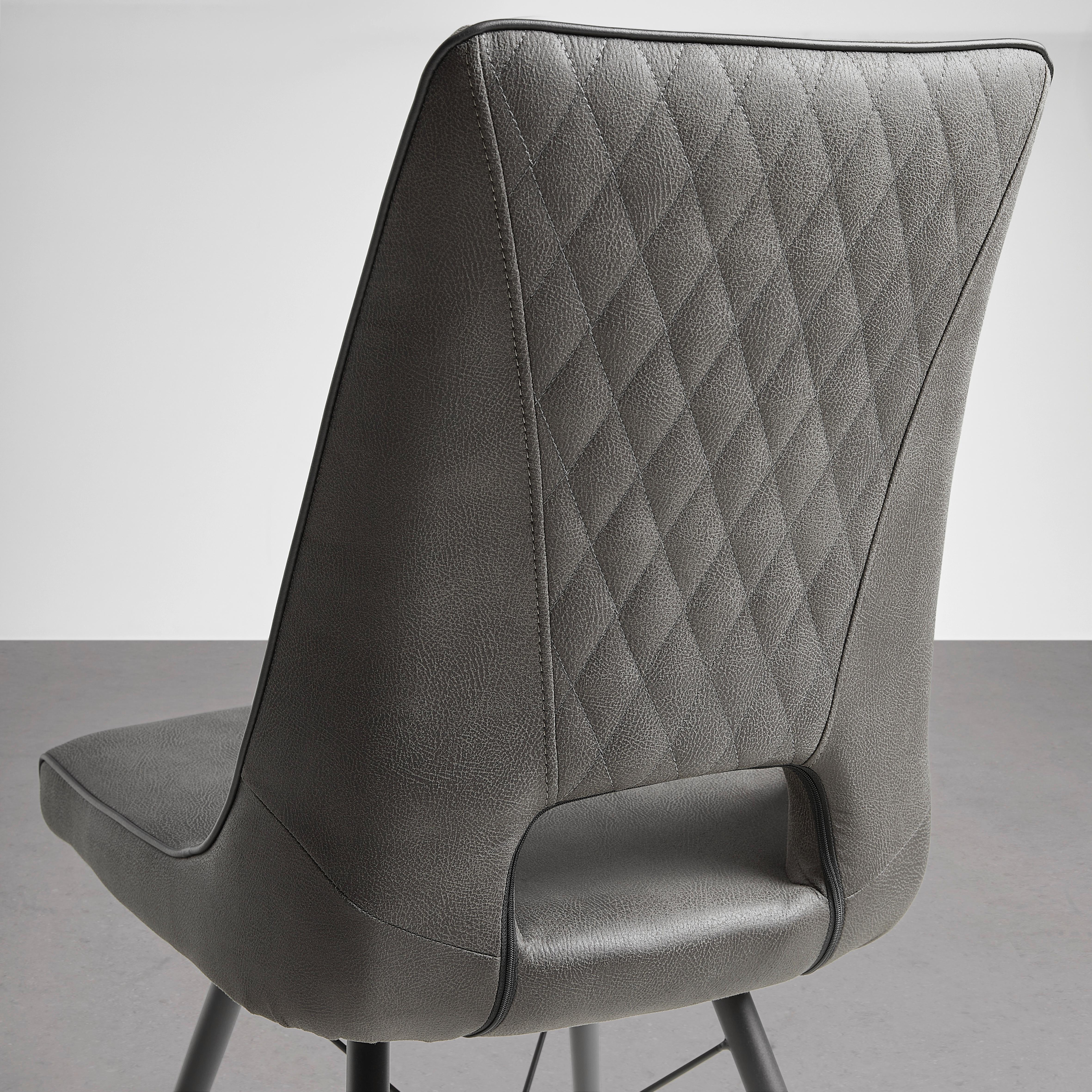 STOL CELINA -TOP- - grå/svart, Modern, metall/trä (47/91.5/62cm) - Mömax