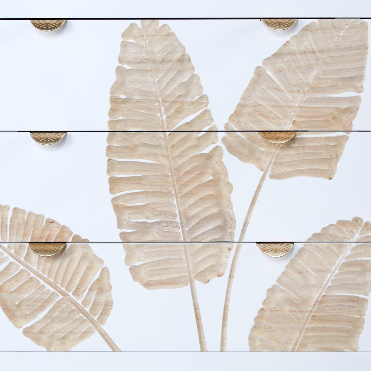 Komoda Leafs - bijela/prirodne boje, Lifestyle, drvni materijal/metal (80/76/34cm) - Premium Living