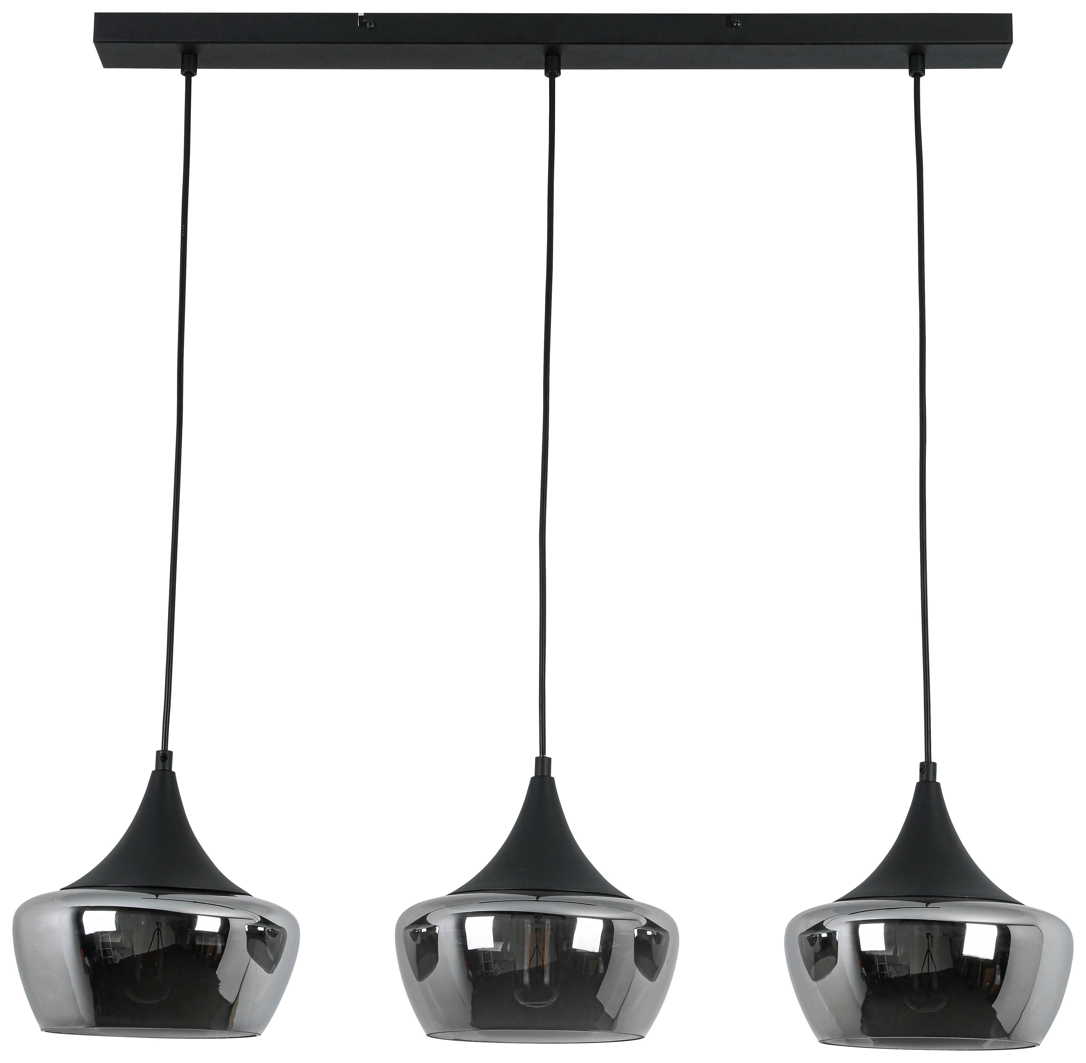 Svjetiljka Viseća Nor - boje kroma/crna, Moderno, staklo/metal (82/22/120cm) - Mömax