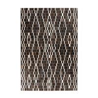 Flachwebeteppich Lavin 125 Schwarz/weiss 80x150 - Weiss/Schwarz, Basics, Leder (80/150cm) - Kayoom