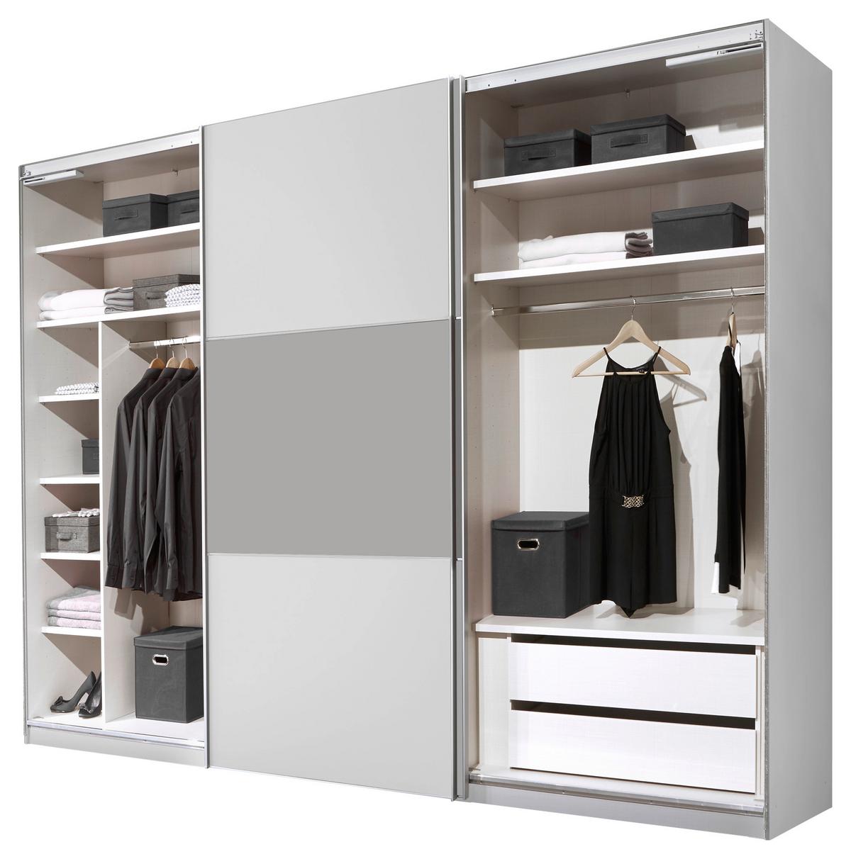 Ormar S Kliznim Vratima Includo - bijela/siva, Moderno, drvni materijal/metal (280/222/68cm) - Premium Living