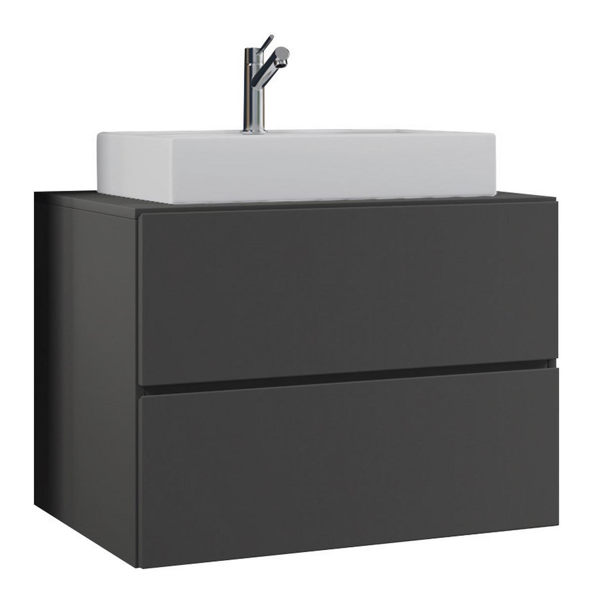 Badezimmer Lendas 4-tlg. ca. 94 cm Anthrazit - Anthrazit/Weiß, MODERN, Keramik/Holzwerkstoff (94cm) - MID.YOU