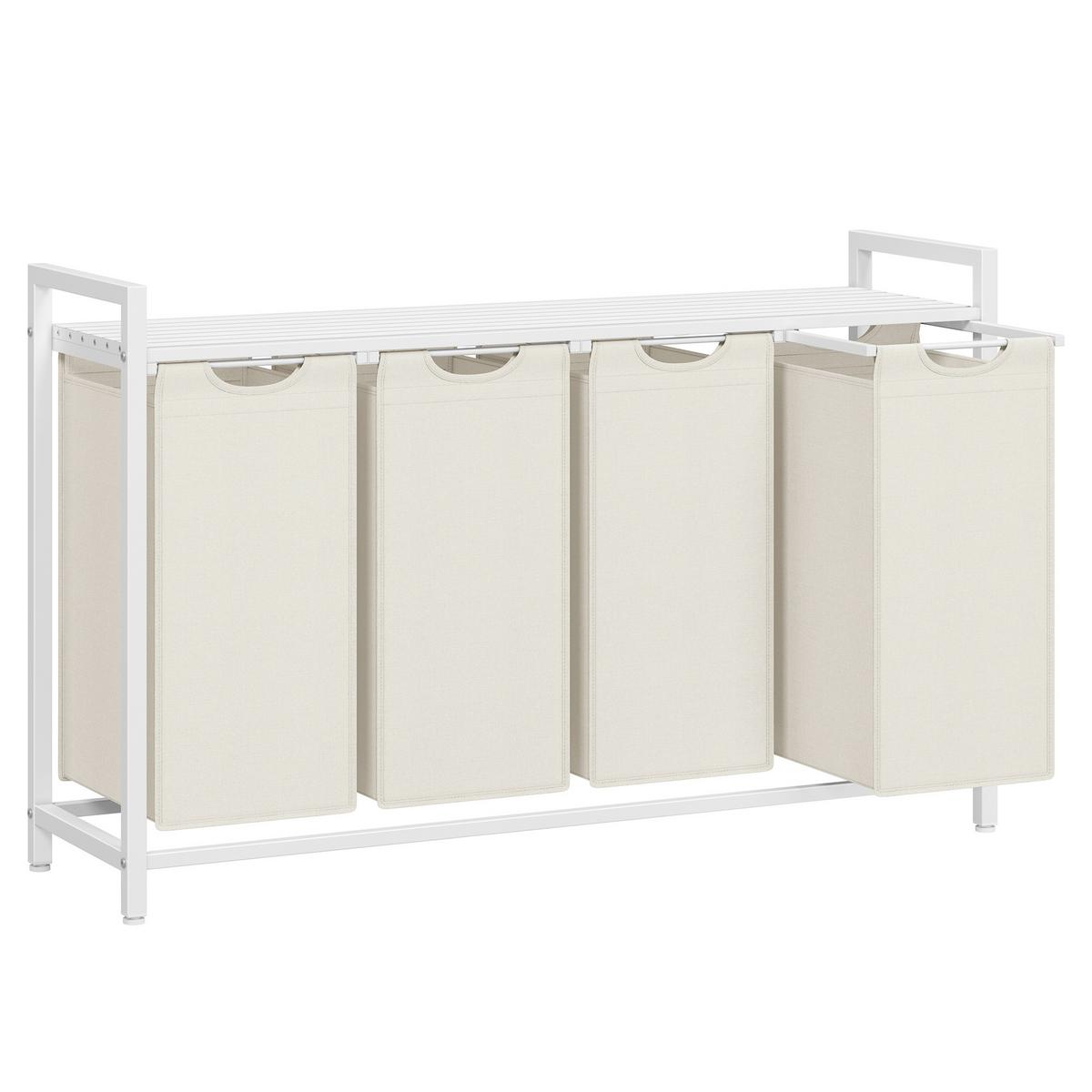 WÄSCHEKORB BLH401W01 - Beige/Weiß, Trend, Holzwerkstoff/Textil (116/72/33cm) - MID.YOU