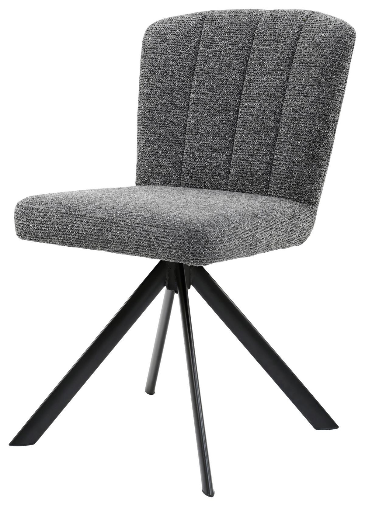 Stuhl Nora Grau/Schwarz - Schwarz/Grau, Modern, Holz/Textil (52/87/64cm) - Premium Living