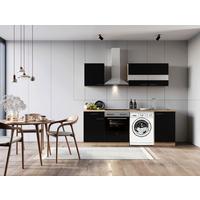 Kuhinjski Blok Z Aparati Merle, 220cm - barve nerjavečega jekla/črna, Basics, kovina/steklo (220cm) - Respekta