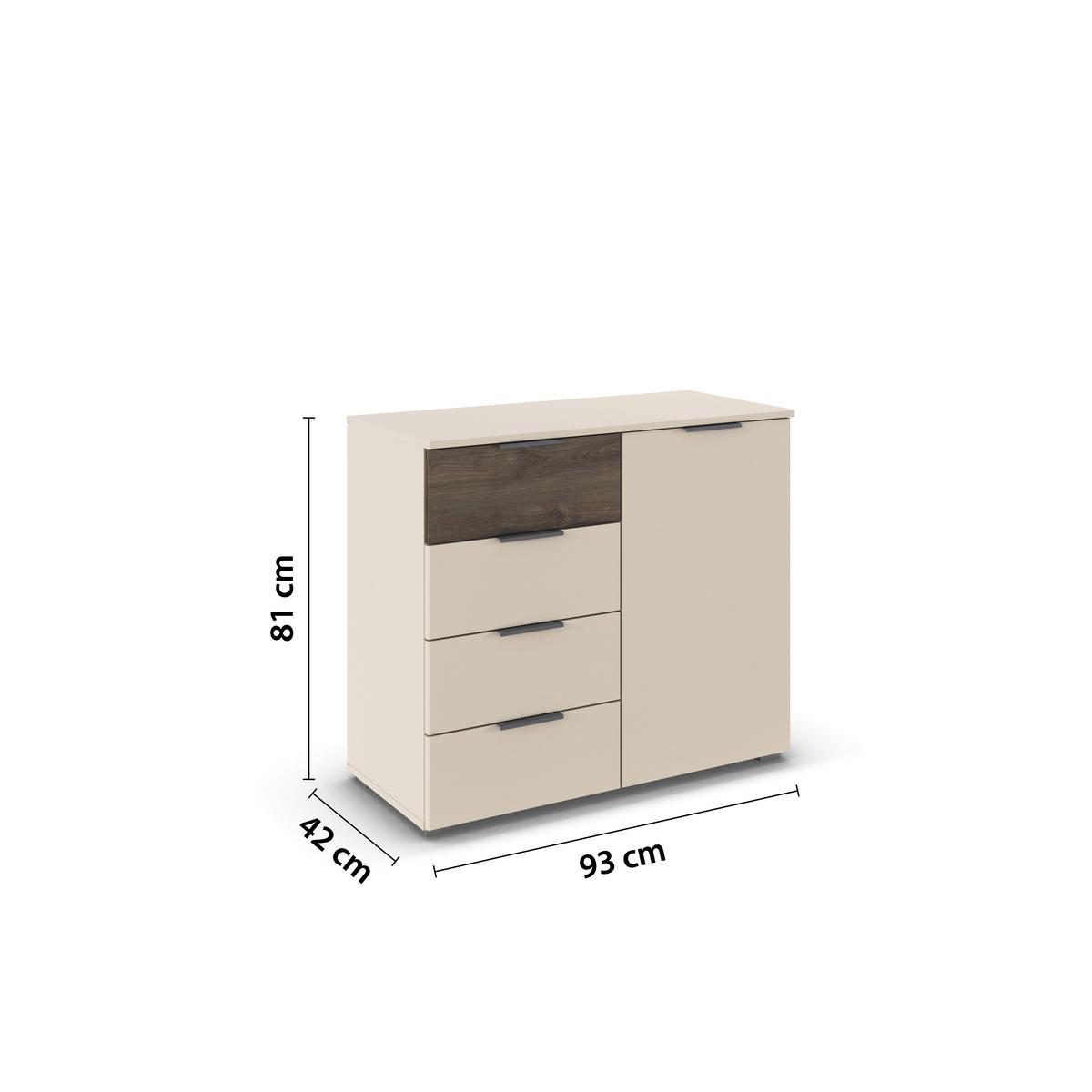 COMODA SAJO - șampanie, Trend, material pe bază de lemn (93/81/42cm) - Premium Living