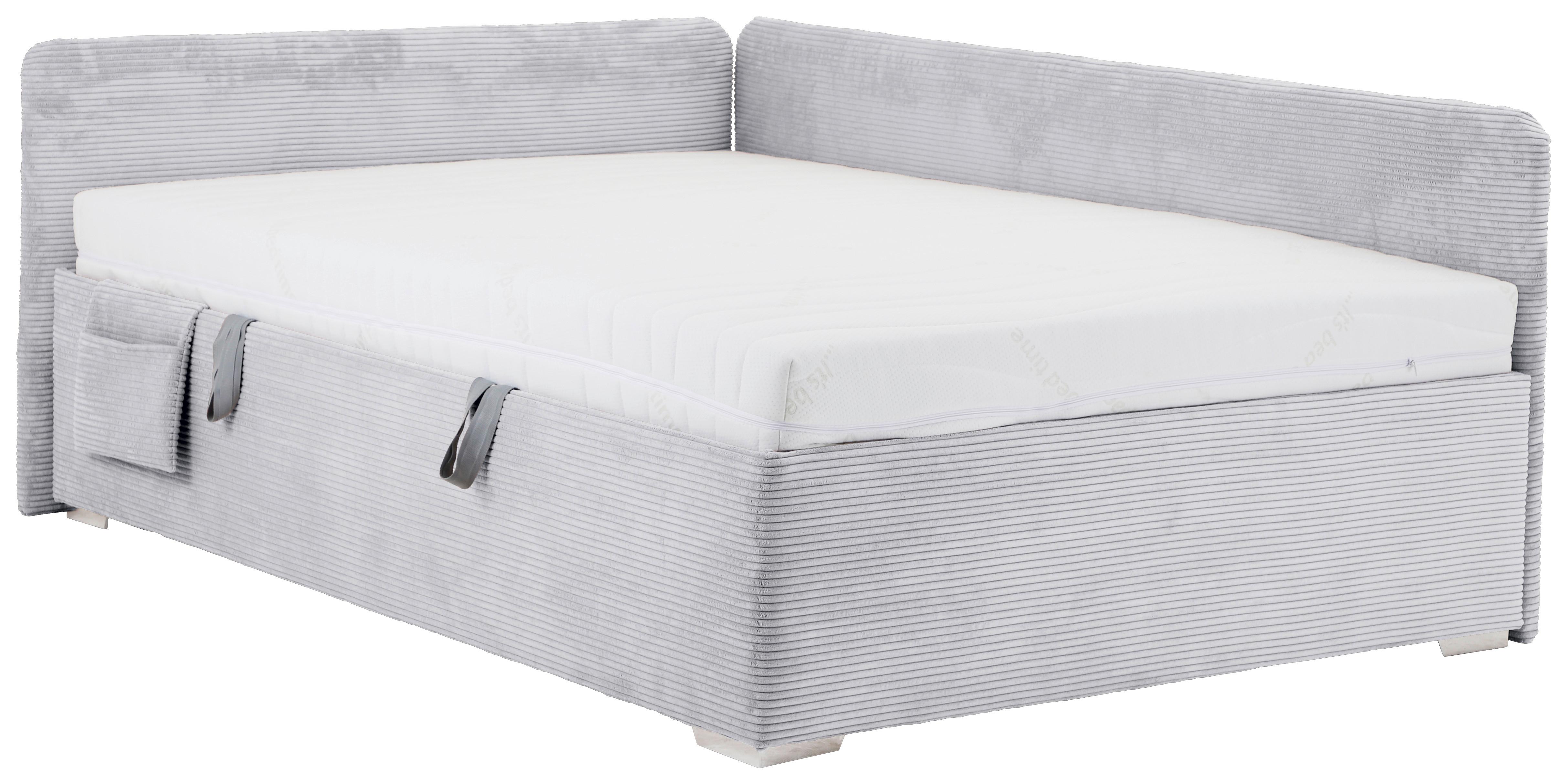 Krevet Remi - prirodne boje/svijetlo siva, Konvencionalno, drvo/tekstil (140/200cm) - Based