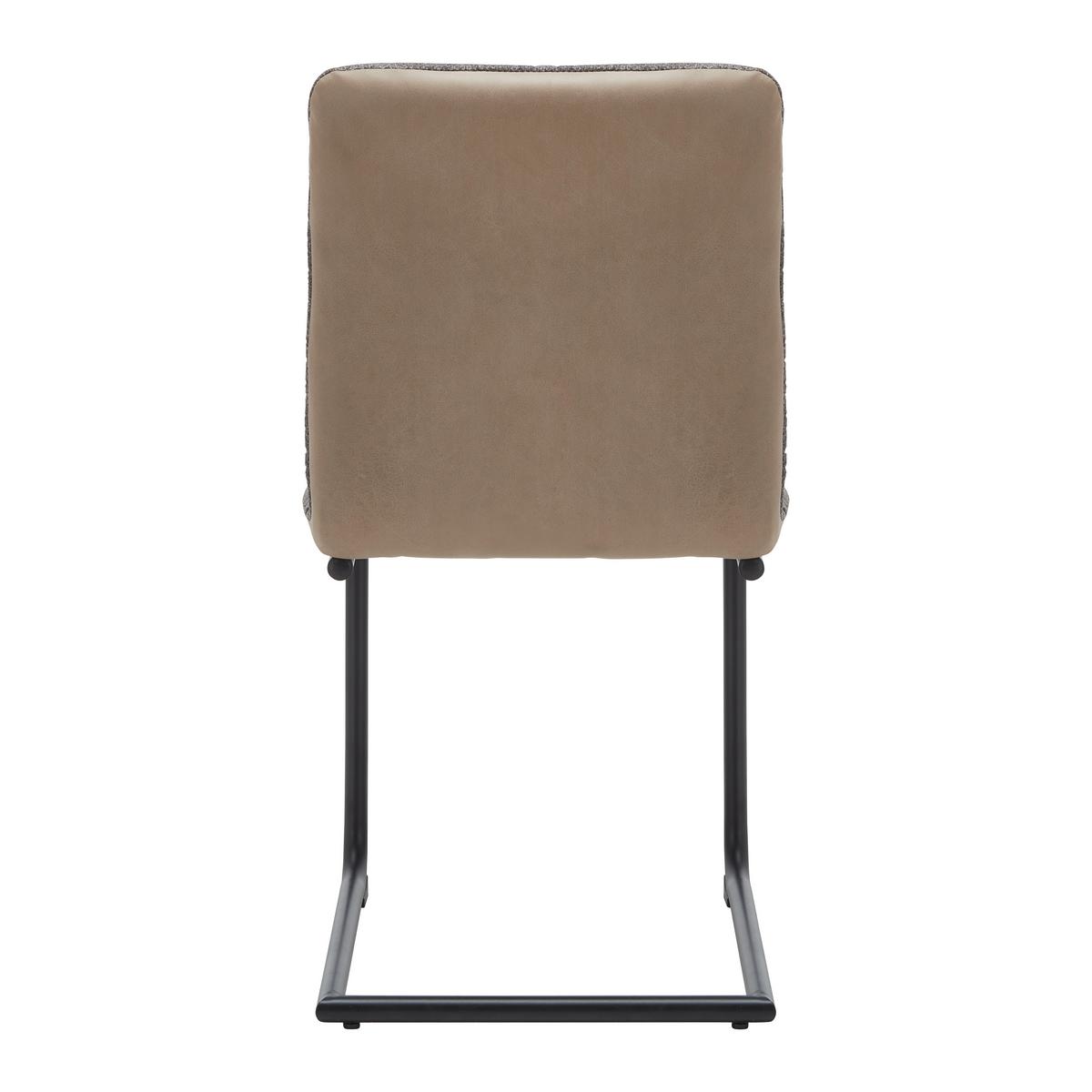 KRZESŁO NA PŁOZIE SARAH - czarny/szarobrązowy, Modern, metal/drewno (49/88/59cm) - Bessagi Home