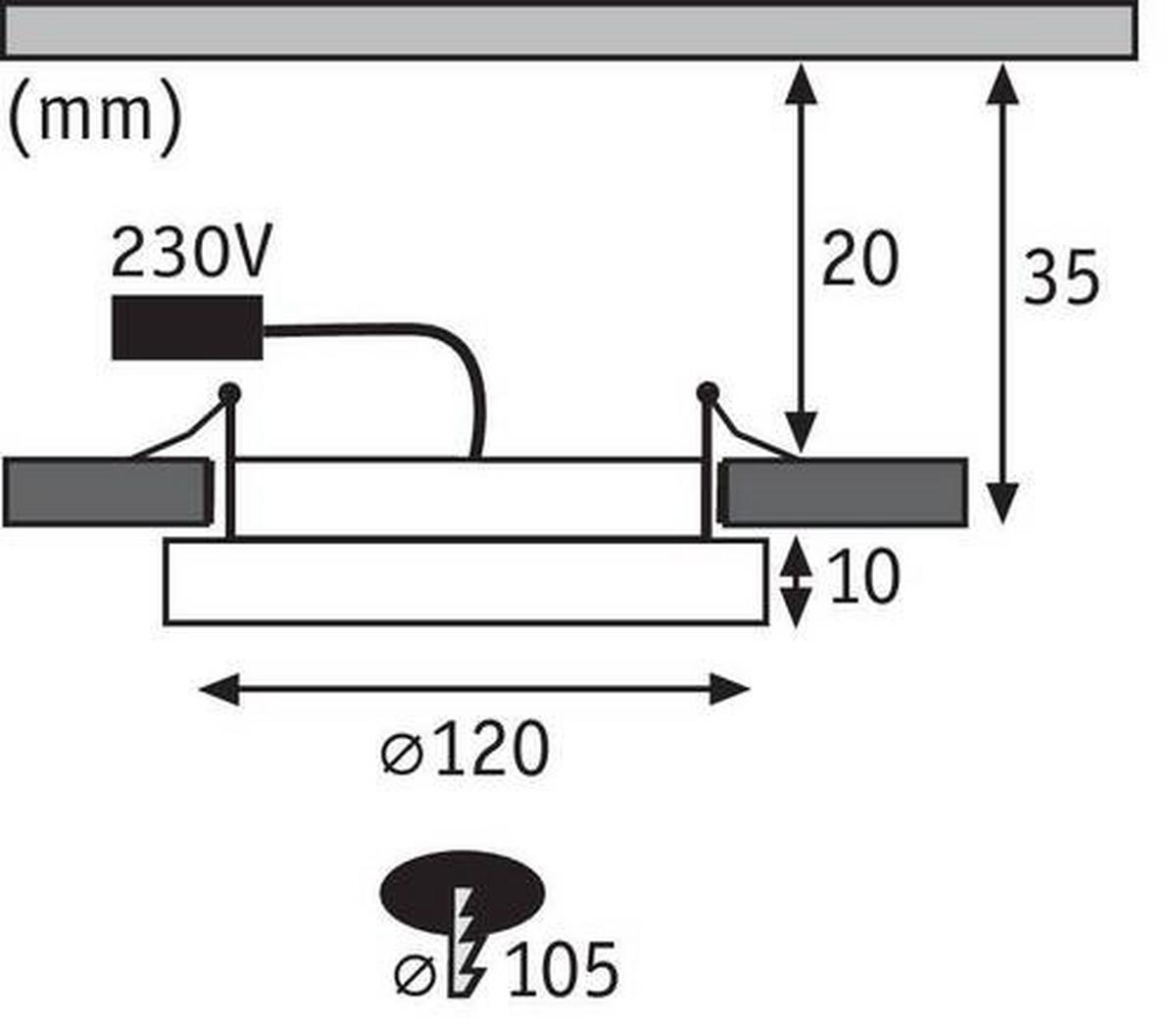 LED-Paneel Panel Areo in Weiß max. 8 Watt - Weiß, Basics, Kunststoff (12cm) - Paulmann