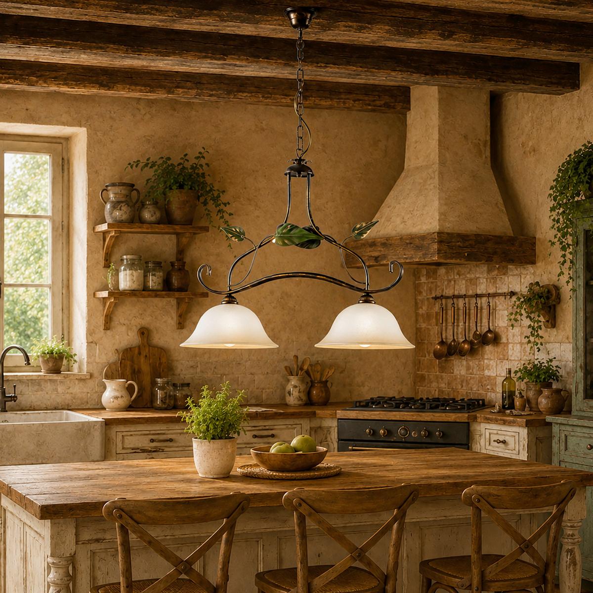 Hängeleuchte Miranda Bronze/Olivgrün max.  22 Watt - Bronzefarben/Olivgrün, KONVENTIONELL, Glas/Metall (80/45/110cm)
