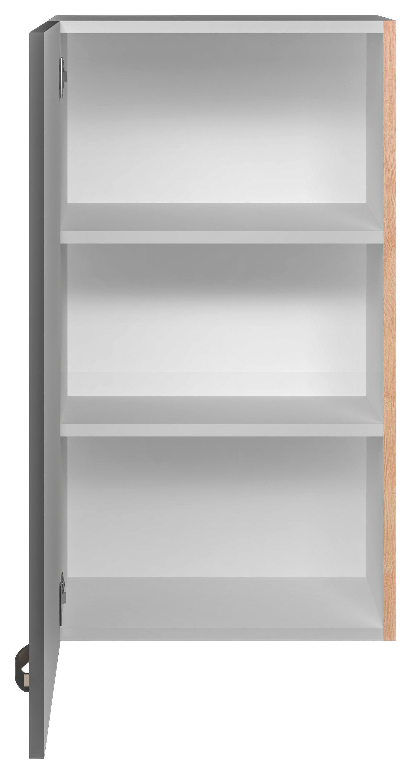 Küchenoberschrank Shadow ca. 50x89x32 cm Grau/Eiche - Edelstahlfarben/Dunkelgrau, MODERN, Holzwerkstoff/Metall (50/89/32cm) - FlexWell