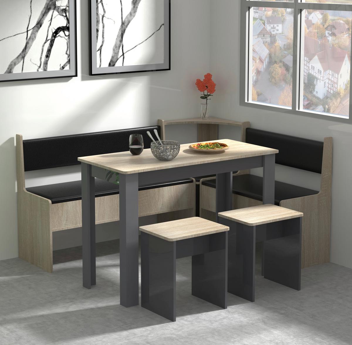 Kotna Garnitura Esal, Siva, Hrast - antracit, Moderno, leseni material (153/115cm) - MID.YOU
