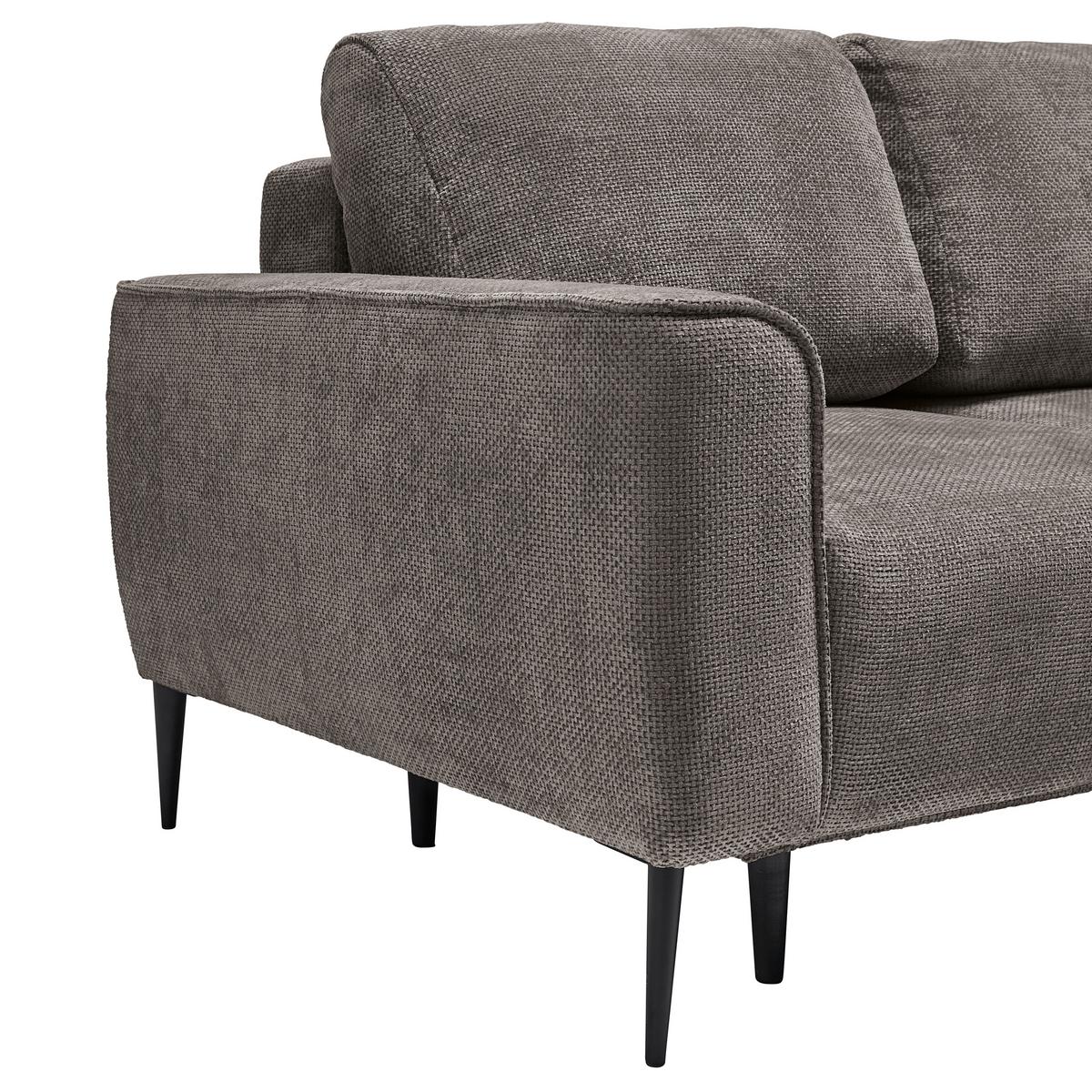 Ecksofa  Custom Dunkelgrau - Dunkelgrau/Schwarz, MODERN, Textil/Metall (255/85/164cm) - Mömax