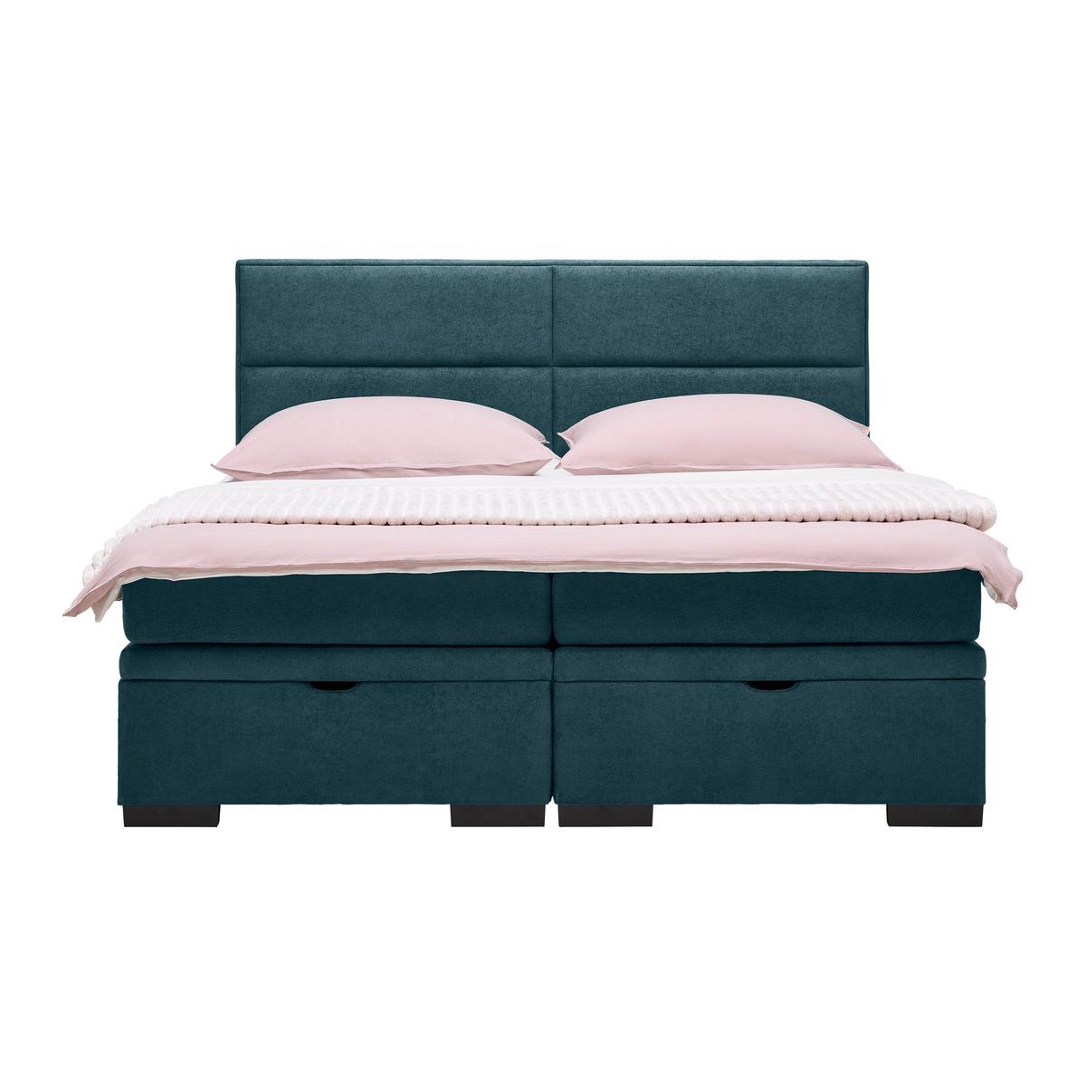 Boxspring Krevet Ethan - tamno plava/crna, Moderno, tekstil/plastika (180/200cm) - Premium Living