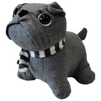 Ajtóütköző Mops - ezüstszínű/antracit, Konventionell, textil (25/20cm) - Modern Living