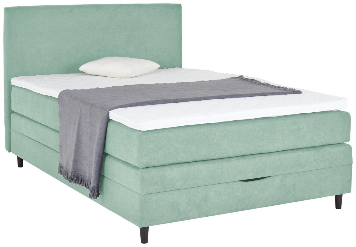 PAT BOXSPRING KLEOPATRA - verde jad, Konventionell, lemn/textil (140/200cm) - Modern Living