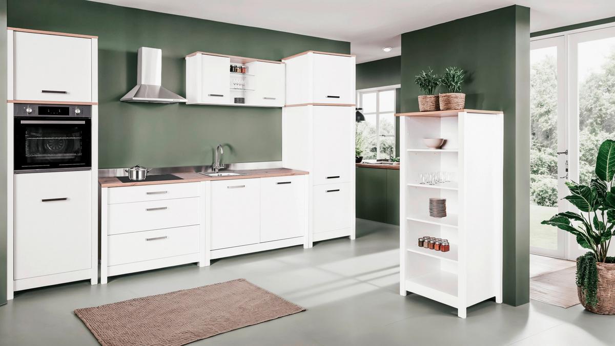 Aufsatzschrank Sicilia Weiß/Eiche Artisan - Silberfarben/Weiß, ROMANTIK / LANDHAUS, Holzwerkstoff/Metall (70/60,5/60cm) - Mömax