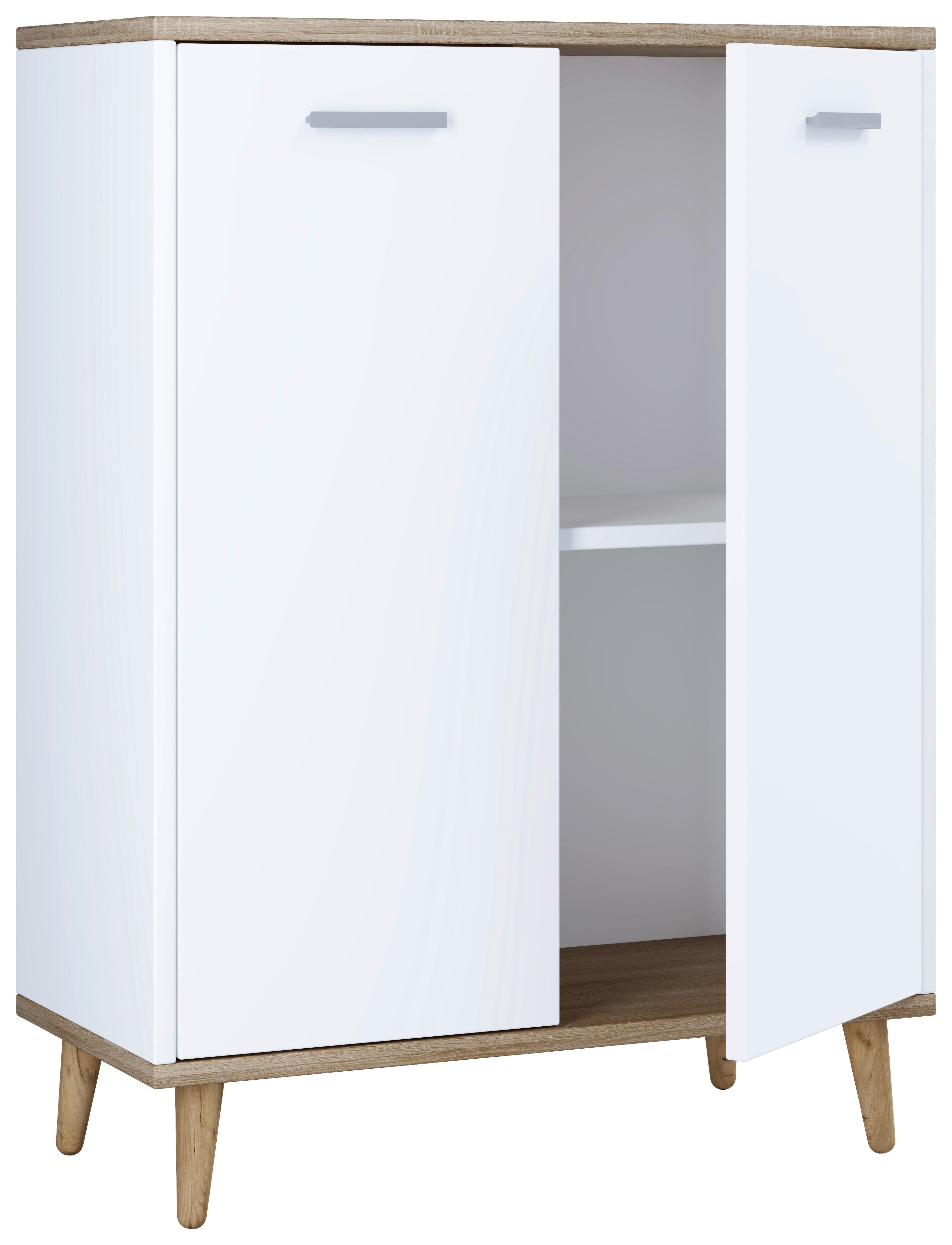 Kommode Landos ca. 60 cm Weiß/Honigeiche - Honigeiche/Weiß, MODERN, Holzwerkstoff/Kunststoff (60/81/32cm) - MID.YOU