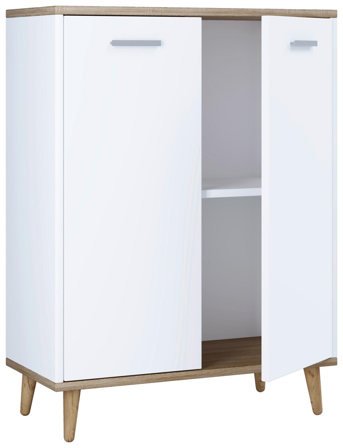 Kommode Landos ca. 60 cm Weiß/Honigeiche - Honigeiche/Weiß, MODERN, Holzwerkstoff/Kunststoff (60/81/32cm) - MID.YOU