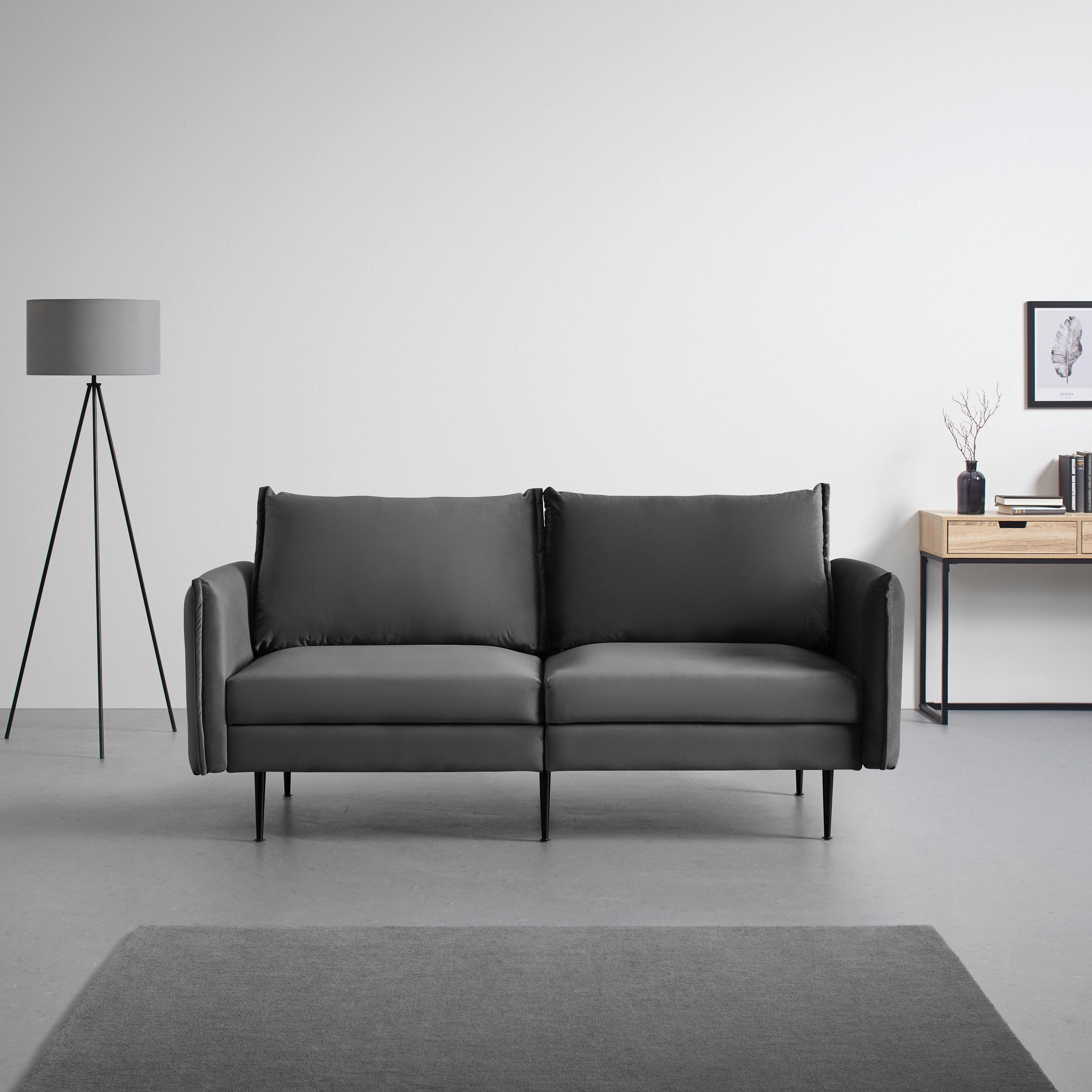 Trosjed Yara - siva/crna, Moderno, drvo/metal (194/77/92cm) - Bessagi Home