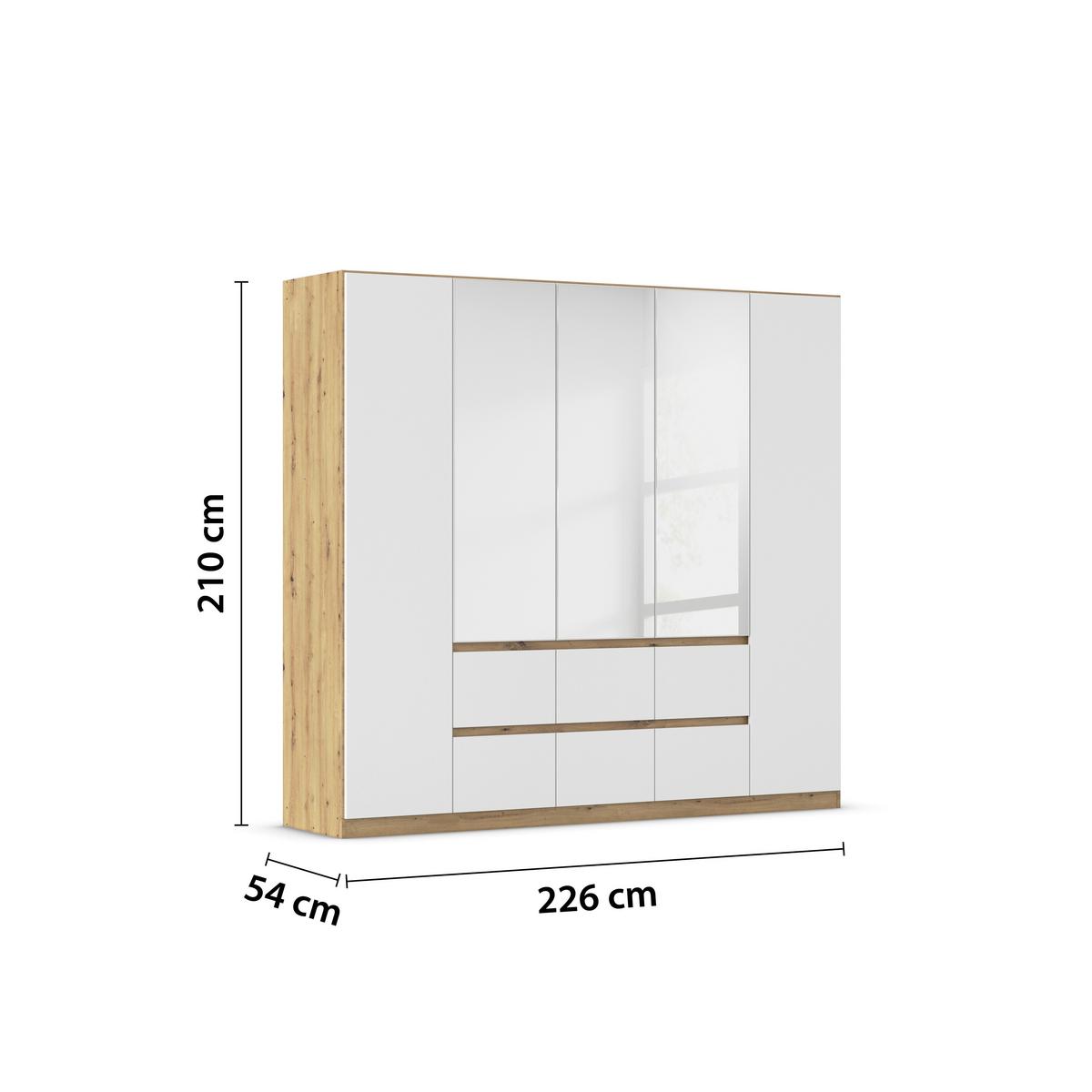 DULAP  USI ROTATIVE MAINZ - argintiu/alb, Basics, material pe bază de lemn (226/210/54cm) - Modern Living