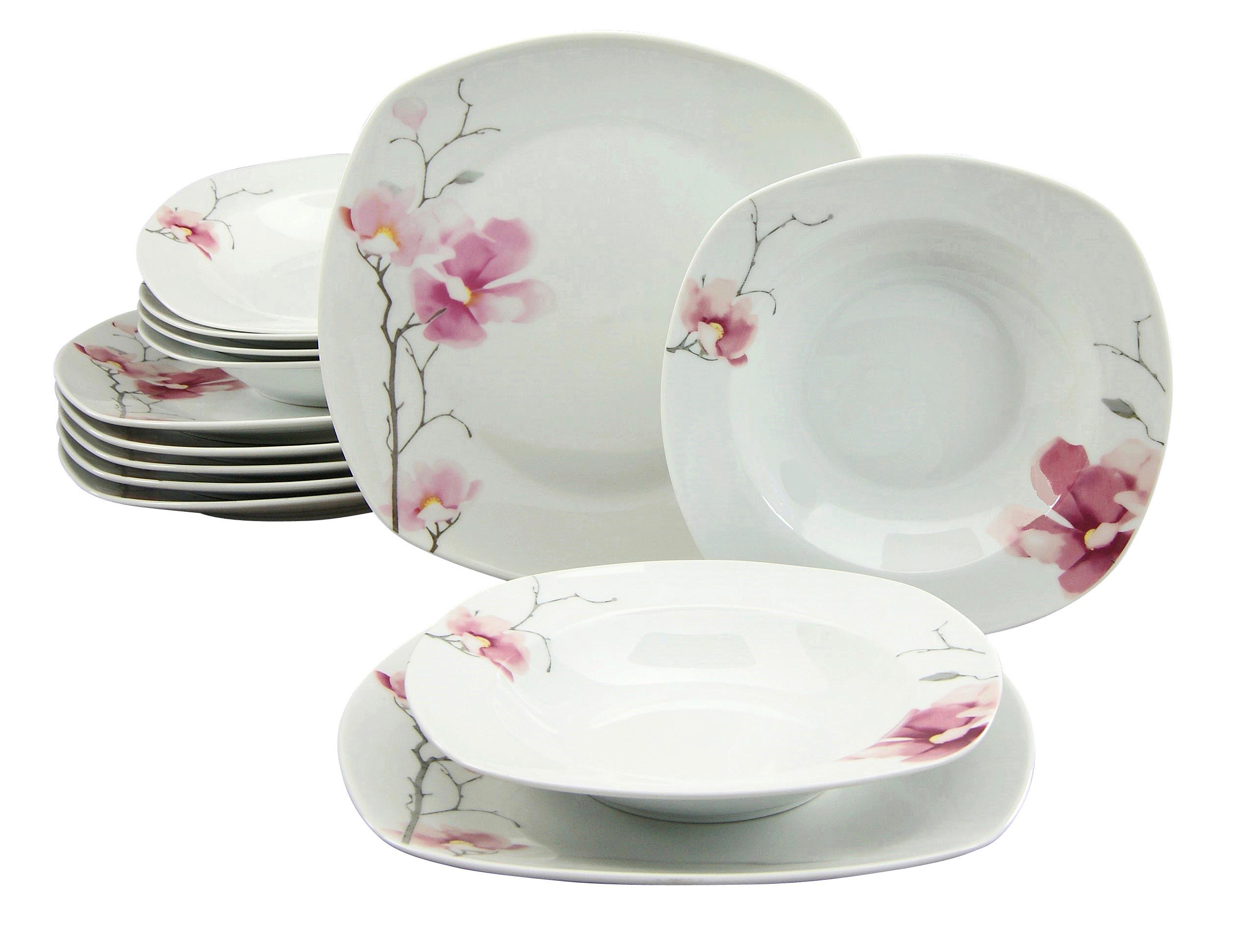 Tafelservice Amelie Aiko Weiß, 12-teilig - Weiß, Trend, Keramik - Creatable