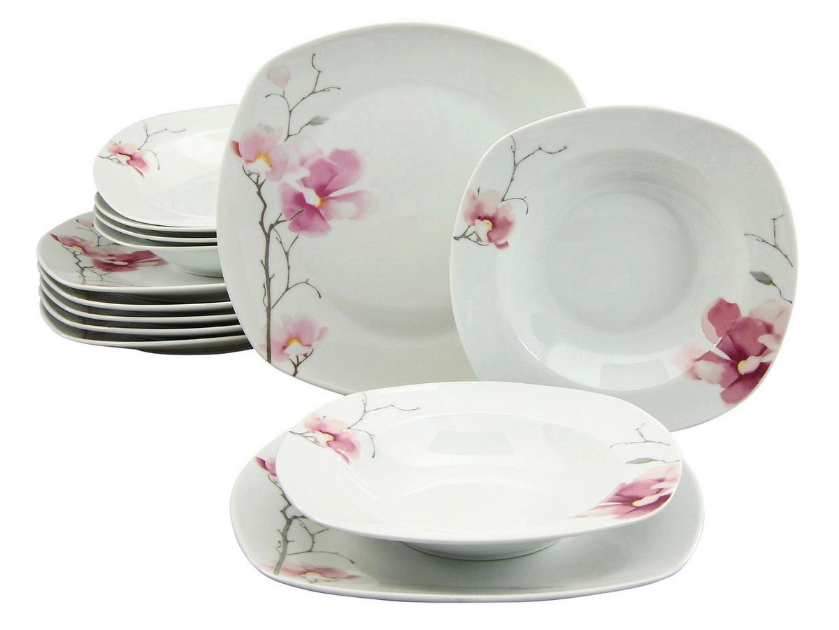 Tafelservice Amelie Aiko Weiß, 12-teilig - Weiß, Trend, Keramik - Creatable