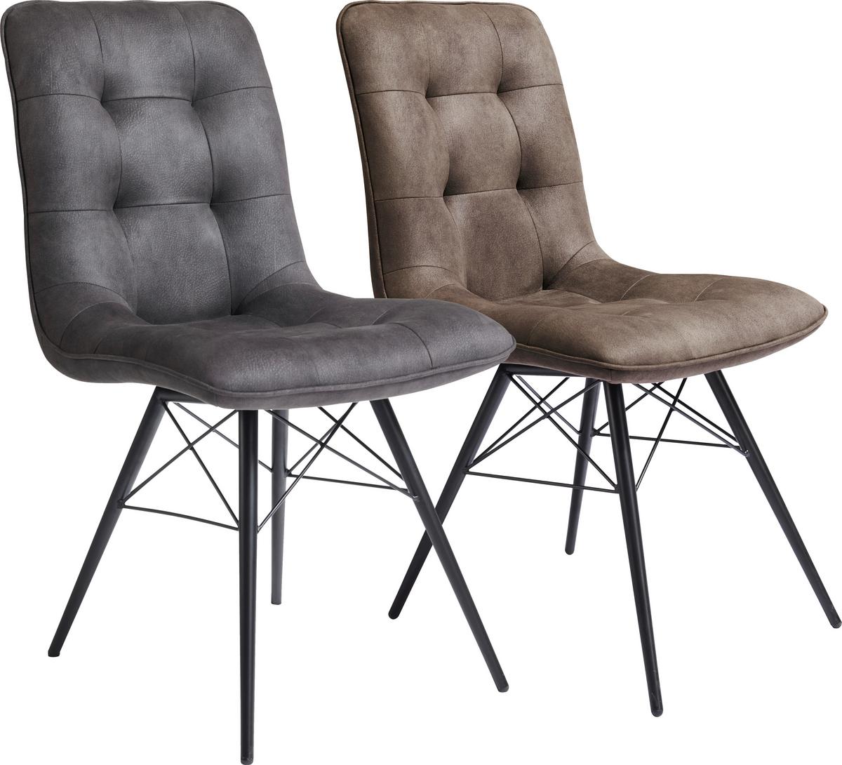 KRZESŁO KAROL -HOM IN- - ciemnoszary/czarny, Design, metal/tkanina (48/88/62cm) - Hom`in