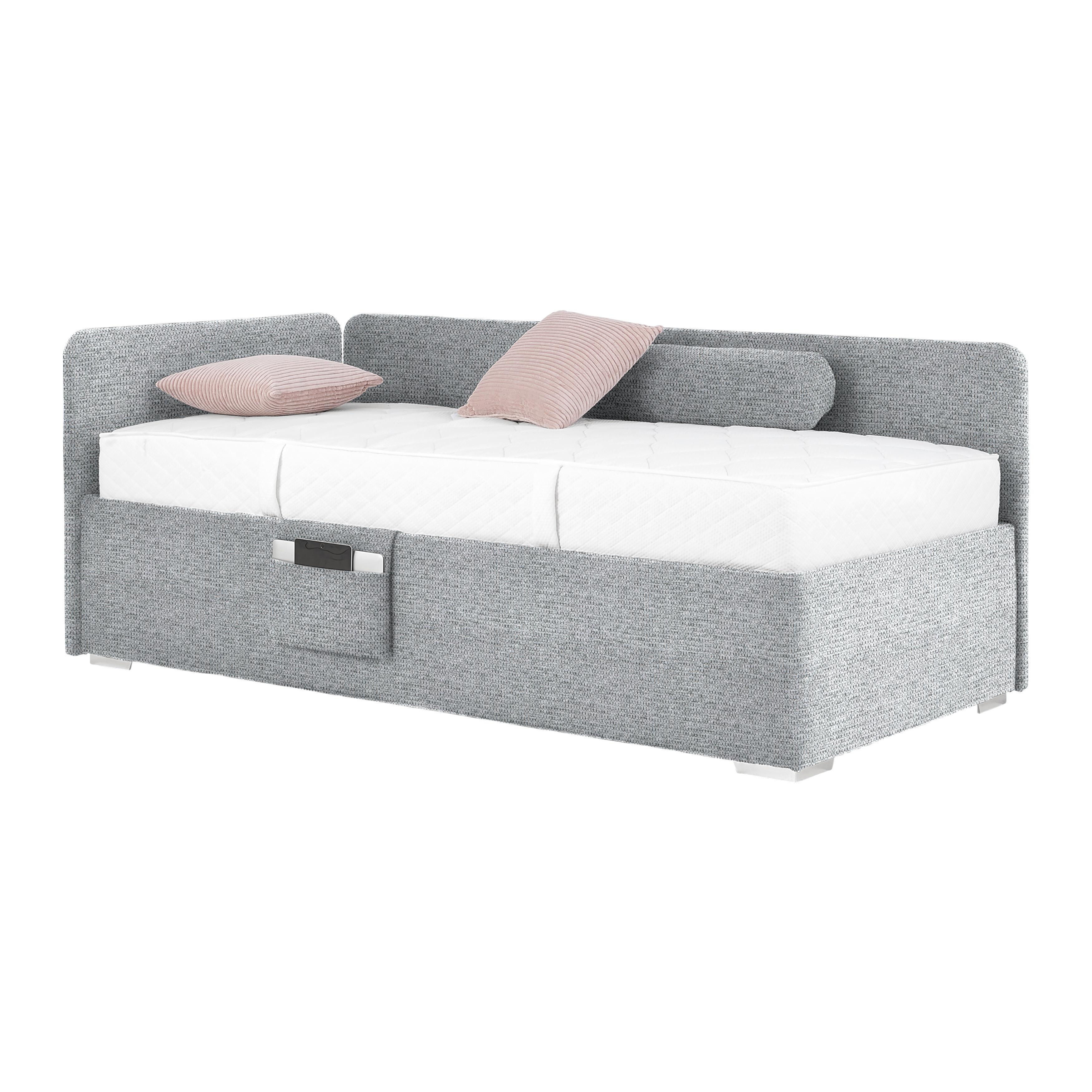 Krevet Remi - siva/prirodne boje, Konvencionalno, drvo/tekstil (90/200cm) - Based