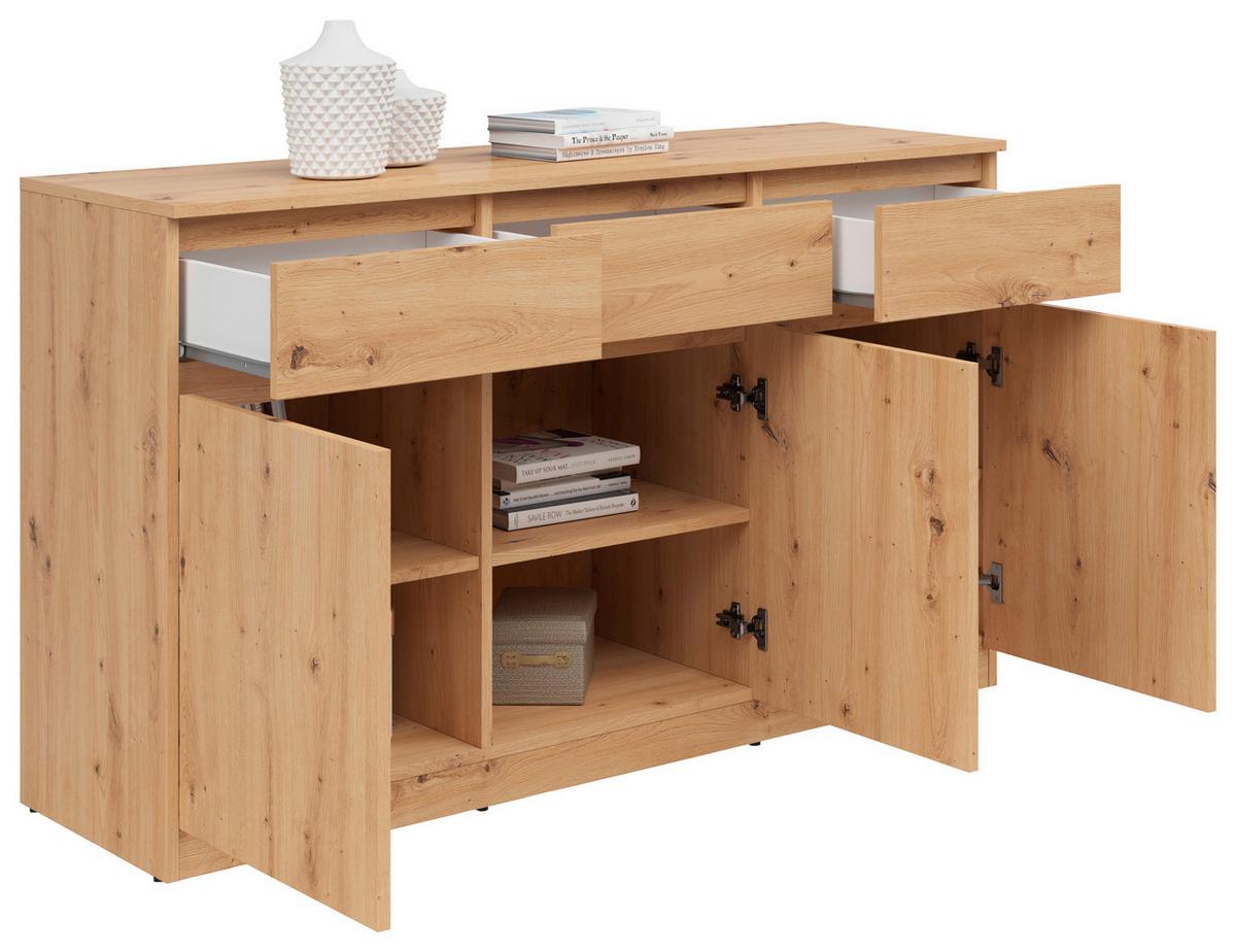 Kommode in Eiche Artisan - Eiche Artisan, Konventionell, Holzwerkstoff (135/81/42cm) - Mömax