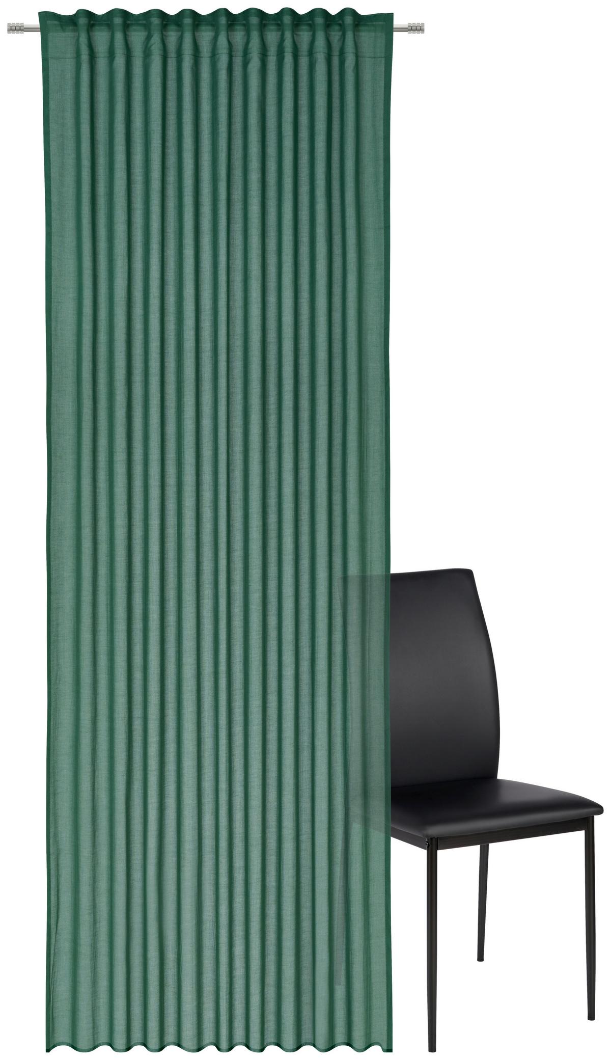 ZASŁONA GOTOWA ELINA - ciemnozielony, Basics, tkanina (140/255cm) - Bio:Vio