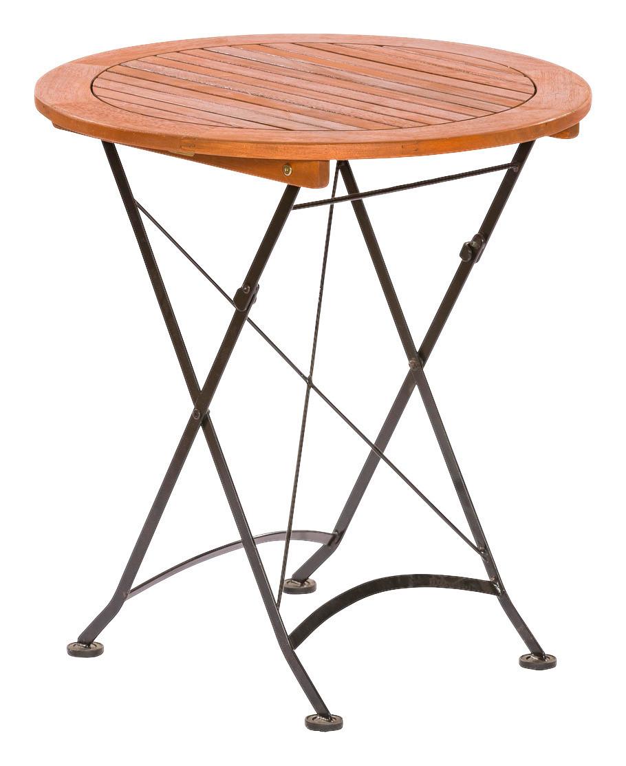 Gartenklapptisch Schlossgarten Natur klappbar ca. 70x74x70cm - Naturfarben, ROMANTIK / LANDHAUS, Holz/Metall (70/74/70cm) - Gardenson