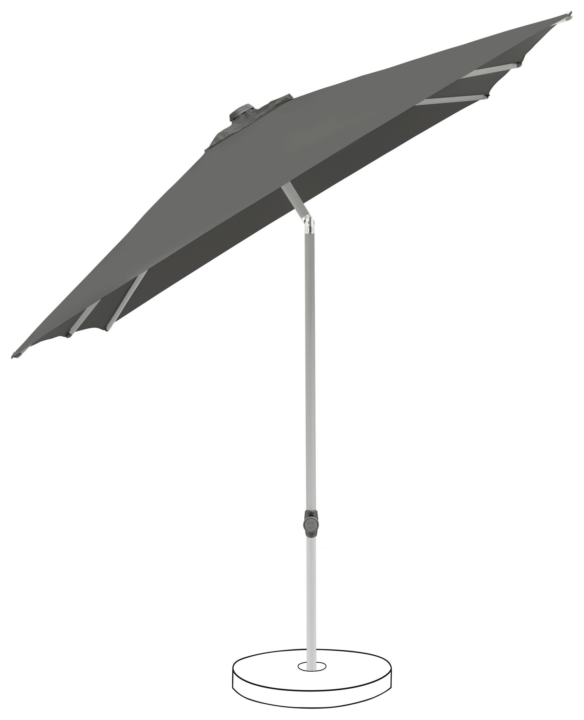 Sonnenschirm Pop up Dunkelgrau ca. 250x200cm - Dunkelgrau/Silberfarben, Basics, Textil/Metall (250/200cm) - Suncomfort by Glatz