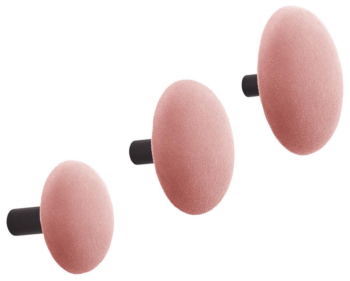 Haken Pamilla in Altrosa, 3er Set - Altrosa, MODERN, Textil (10/8/6/6/6/5,4cm) - Mömax