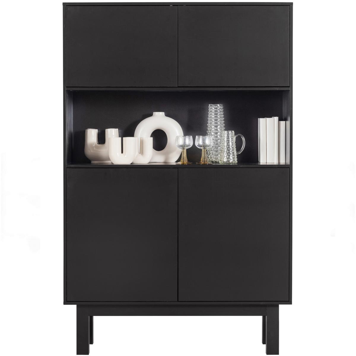 Buffet Finca Schwarz - Schwarz, Design, Holz (110/170/40cm) - Livetastic