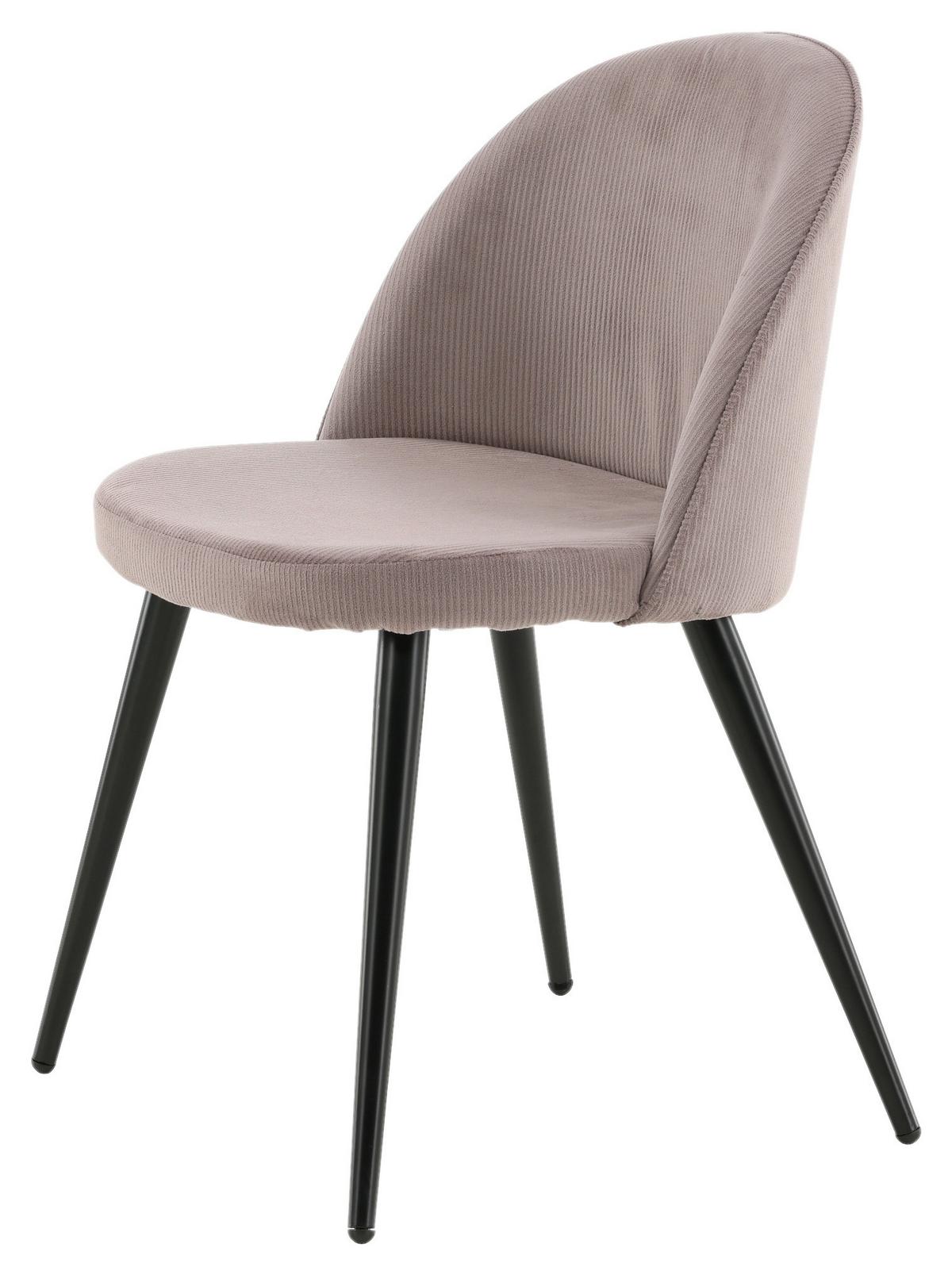 STUHL-SET VELVET - Pink/Schwarz, Design, Textil/Metall (57/76,5/50cm) - Livetastic