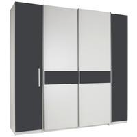 Kleiderschrank in Graphitfarben/Weiss - Weiss/Anthrazit, Konventionell, Holzwerkstoff (215/211/60cm) - Mömax