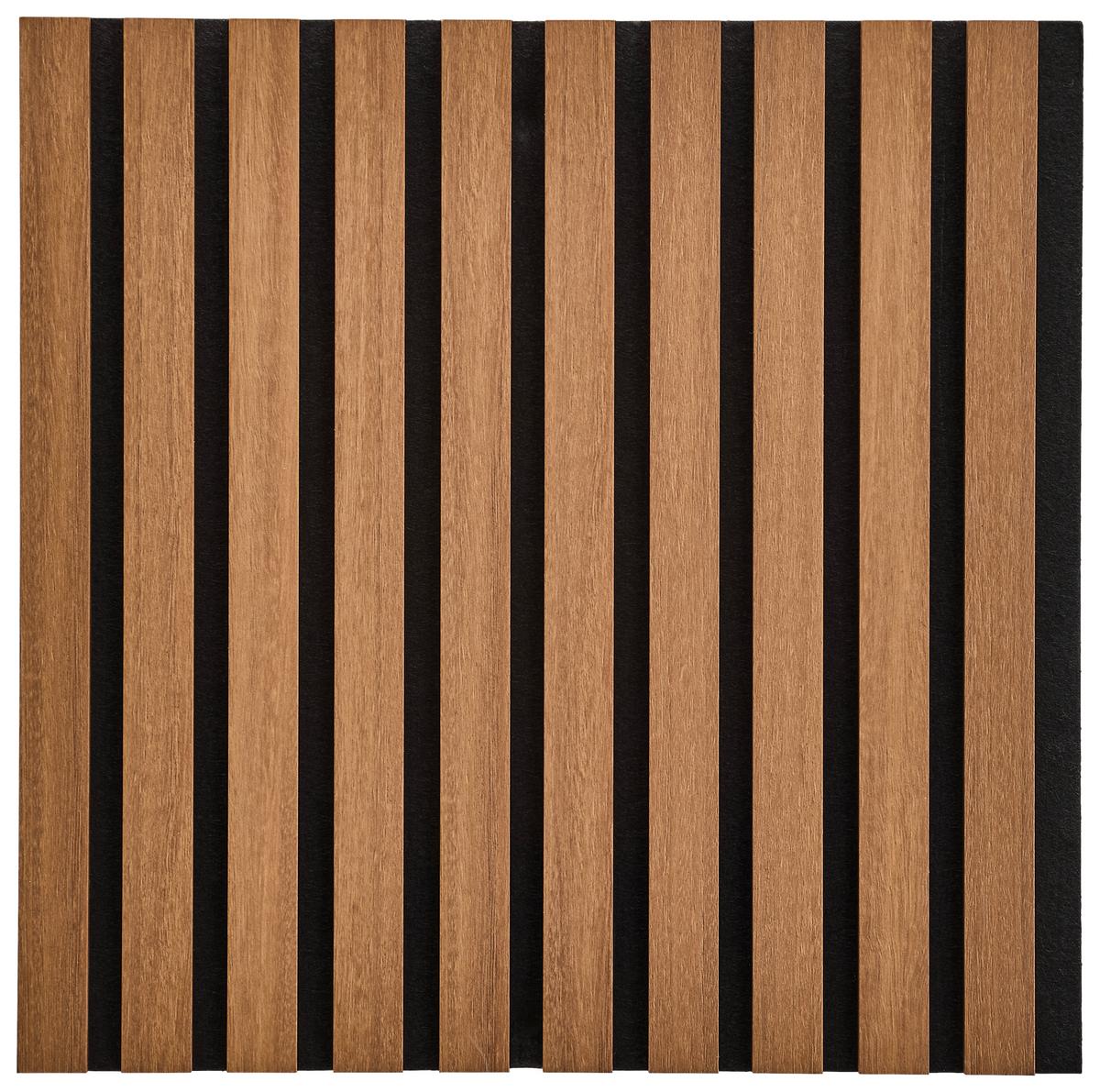 PANEL AKUSTYCZNY AKUSTEA - czarny/kolor orzecha włoskiego, Basics, materiał drewnopochodny/tworzywo sztuczne (40/40/2,1cm) - Boxxx