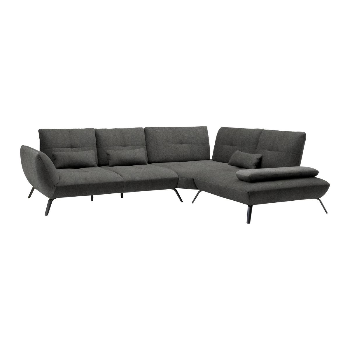 Wohnlandschaft Trendy Anthrazit - Anthrazit/Schwarz, MODERN, Holzwerkstoff/Textil (310/93/250cm) - Premium Living
