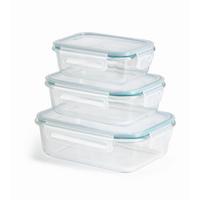 ZESTAW POJEMNIKÓW NA ŻYWNOŚĆ 13755 - zielony/przezroczysty, Basics, tworzywo sztuczne/szkło (19,6/14,5/6,6cm) - GOURMETMAXX