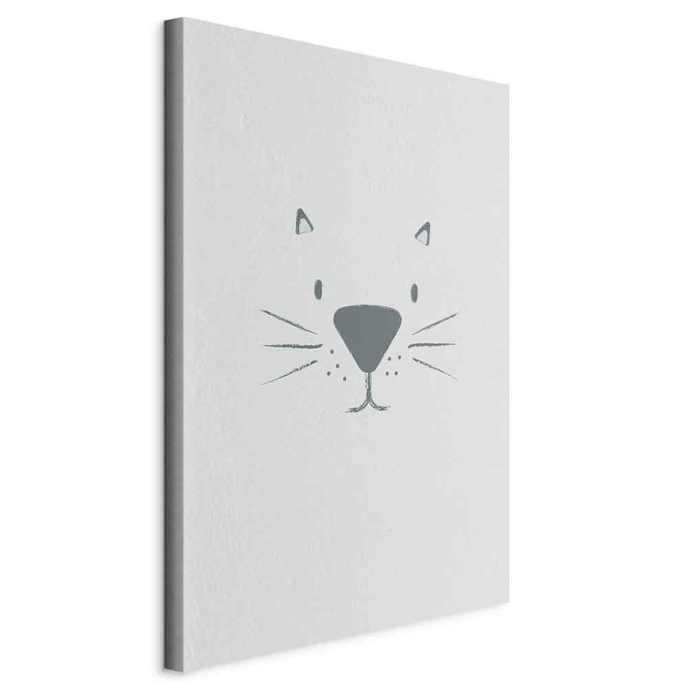 Slika Na Platnu Cat's Face - temno siva/svetlo siva, Basics, tekstil/les (80/120/1,2cm) - artgeist