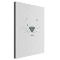 Slika Na Platnu Cat's Face - temno siva/svetlo siva, Basics, tekstil/leseni material (40/60/1,2cm) - artgeist