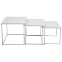 Set Stočića 3/1 Carmen - bela/crna, Trendi, metal/pločasti materijal (40-42/35-39/36cm) - Modern Living
