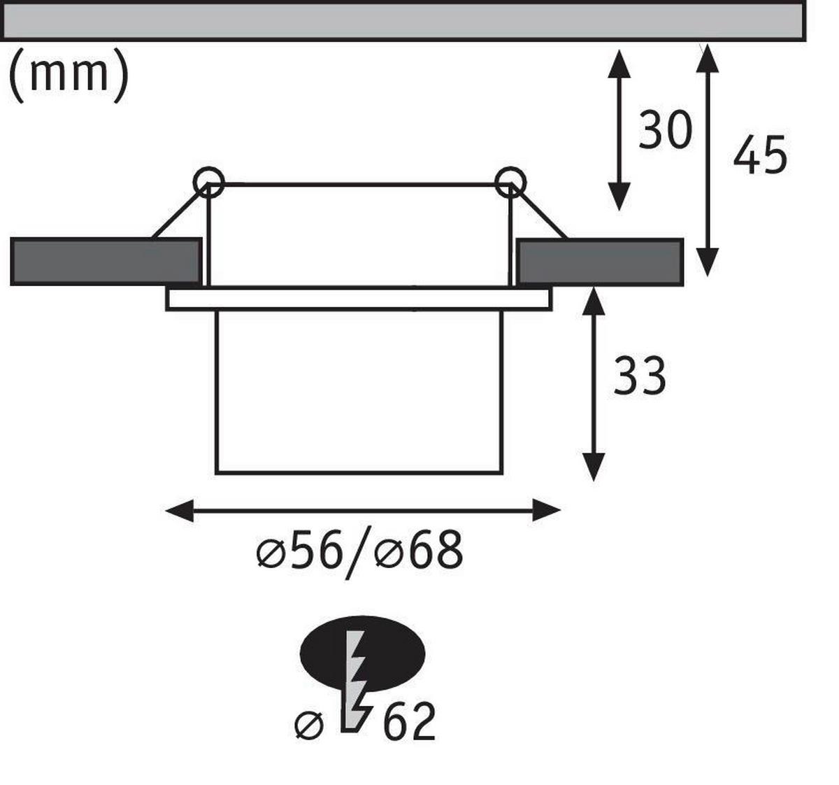 Deckenleuchte Coin Gil in Schwarz/Weiß max. 6 Watt - Schwarz/Weiß, Basics, Metall (6,8/4,5cm) - Paulmann