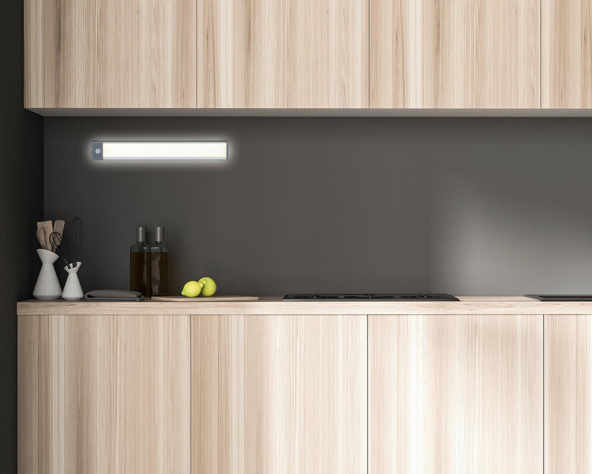 Unterbauleuchte Unti max. 3 Watt - Silberfarben/Grau, Modern, Kunststoff/Metall (32,5/4cm) - Mömax