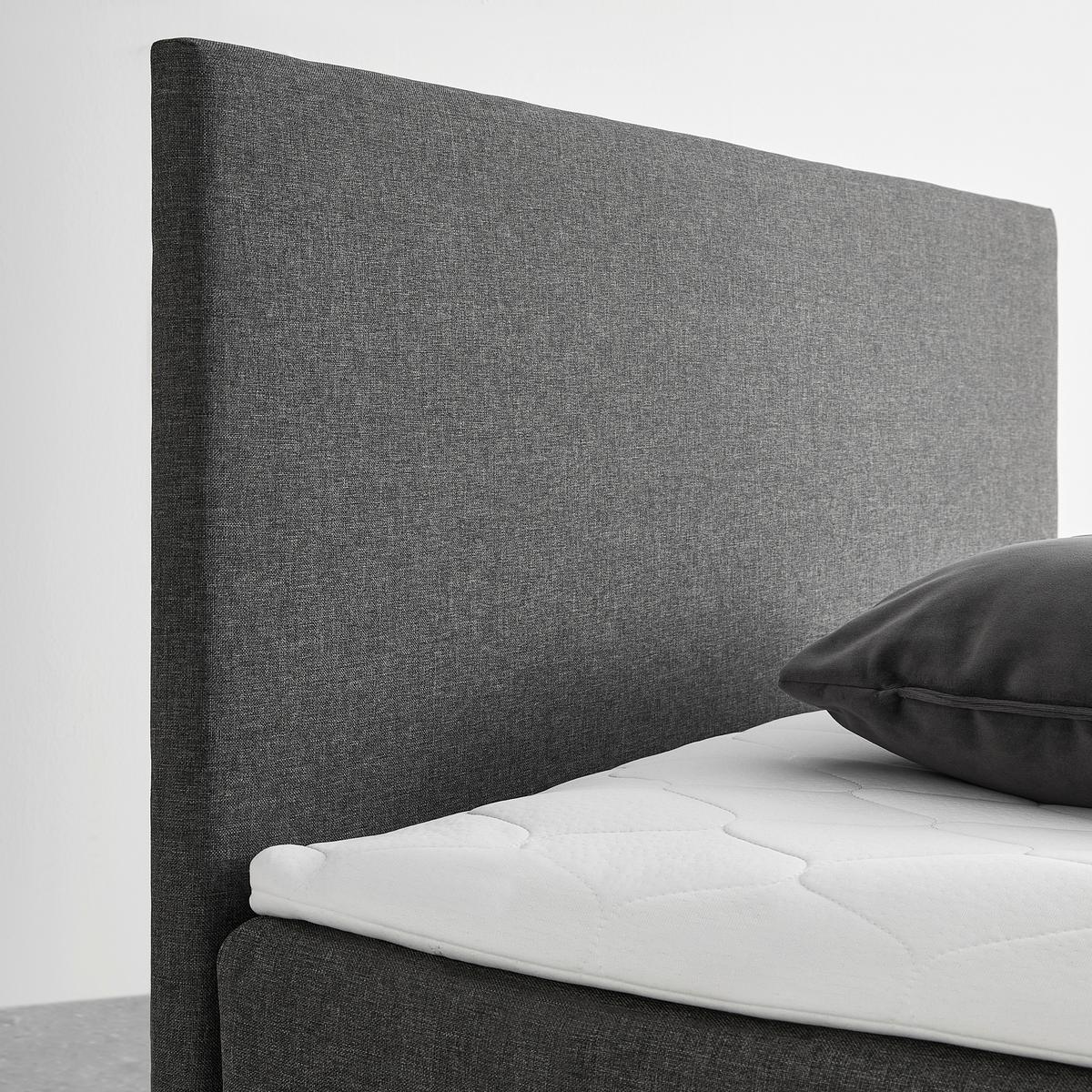 Bett Janis in Grau ca. 120x200cm - Schwarz/Grau, KONVENTIONELL, Holz/Textil (120/200cm) - Based