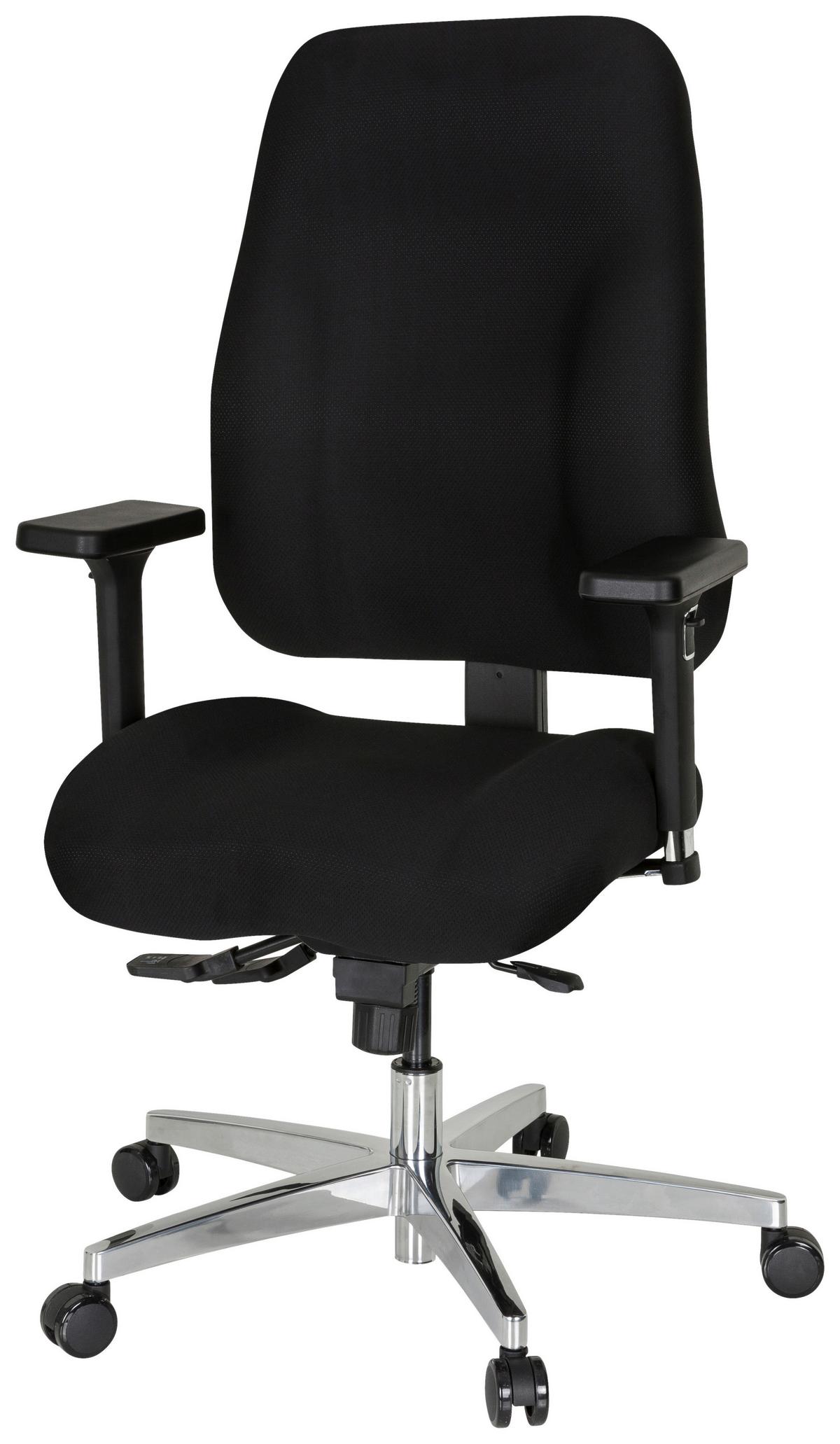 Vrtljivi Stol Zenit Comfort, Črna - srebrne barve/črna, Basics, kovina/umetna masa (66/107/67cm) - MID.YOU